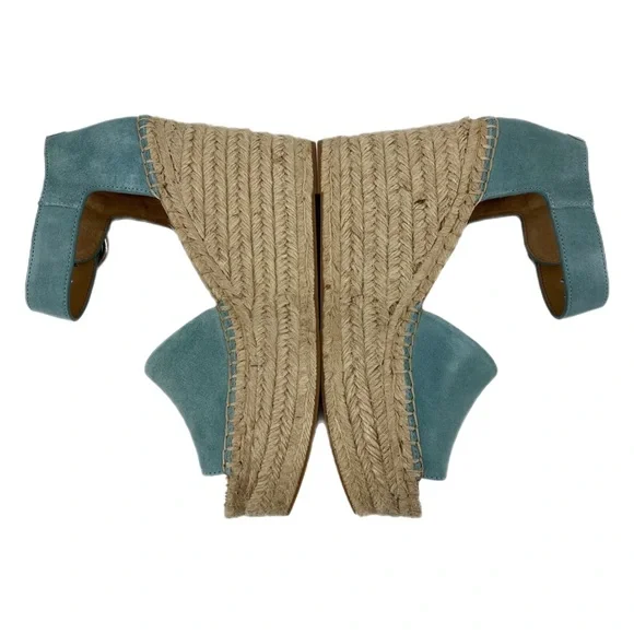 Marc Fisher Medium Green Suede Alida Espadrille Wedges - Picture 4 of 9